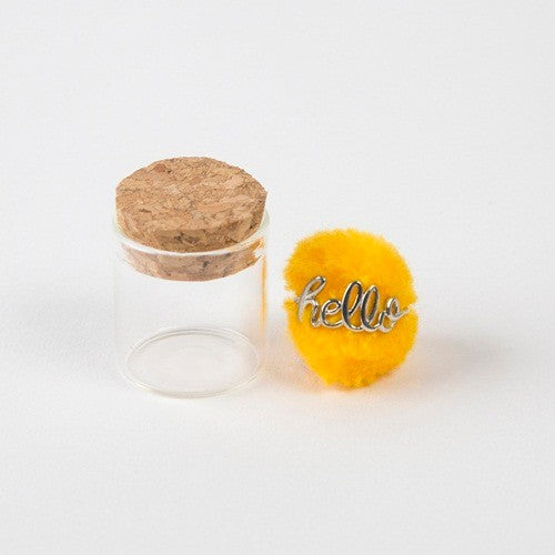 WIRE RING IN JAR HELLO YELLOW