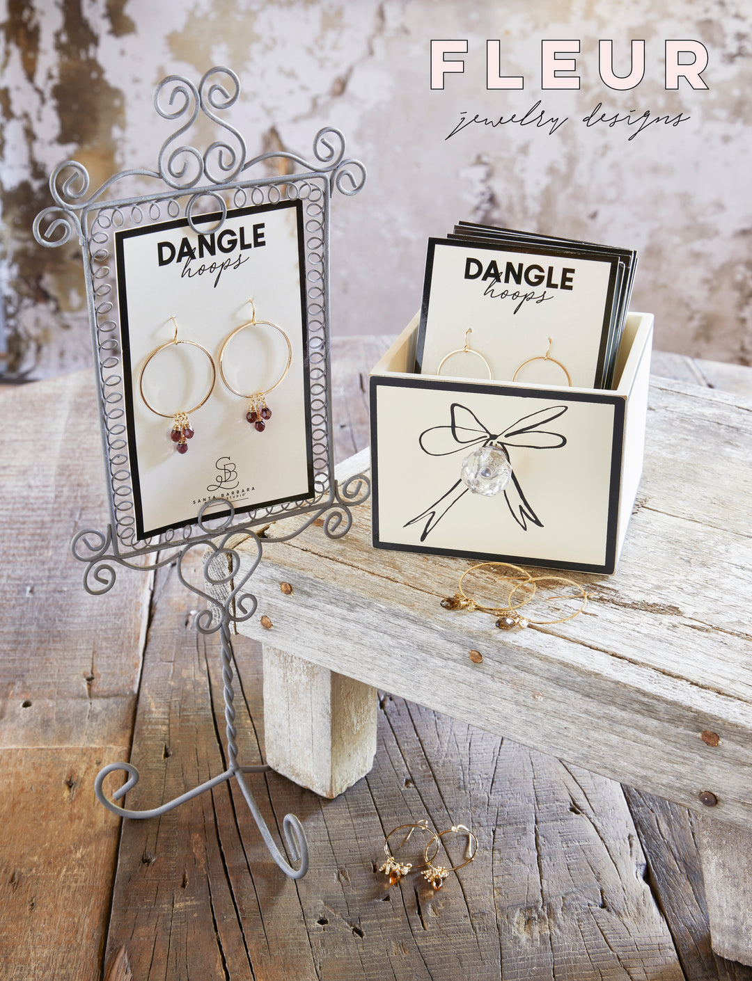 Dangle Hoop Earrings - Radiant Crystal
