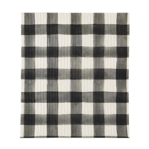 Organic Dishcloth Black Buffalo Check