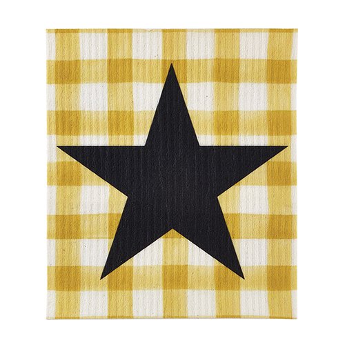 Organic Dishcloth Yellow Buffalo Check
