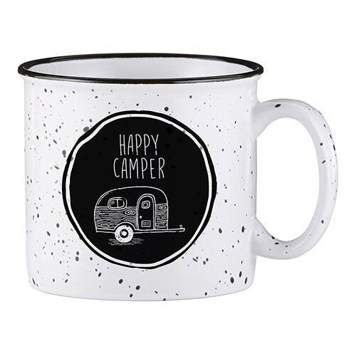 Campfire Mug - Happy Camper WHT