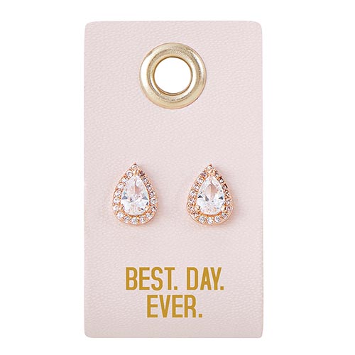 Stud Earrings Love Wedding - Best Day Ever