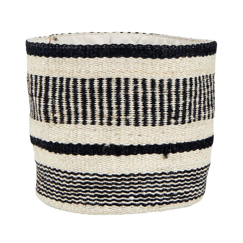 Jute Bag - Black + Ivory