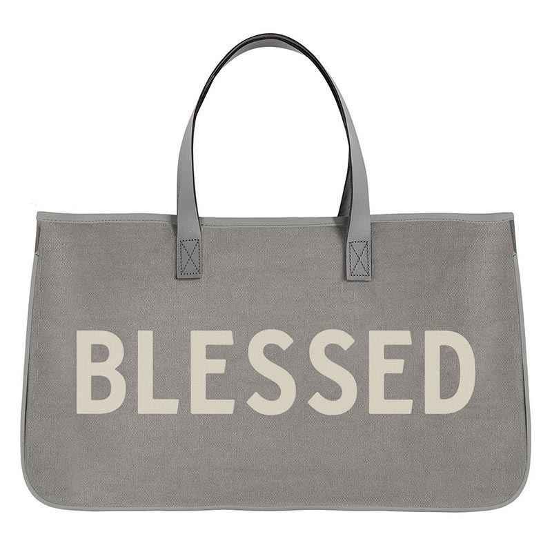 Canvas Tote Grey -Blessed