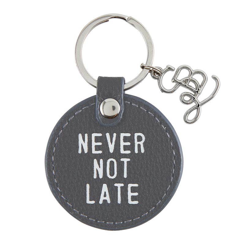 Leather Key Tag - Never Not Late