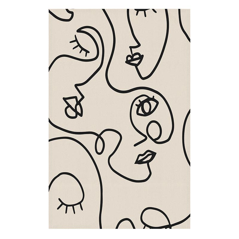 Tea Towel - Faces Tan
