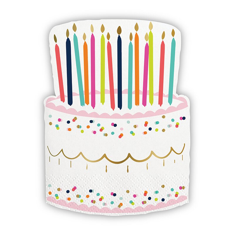Shaped Napkins - Birthday Cake