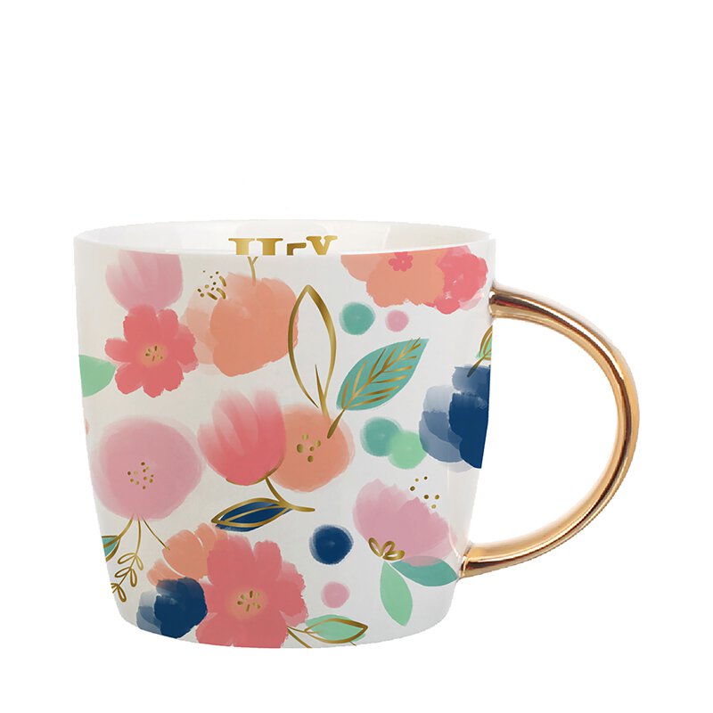 Gold Handle Mug - Hey Mama Floral