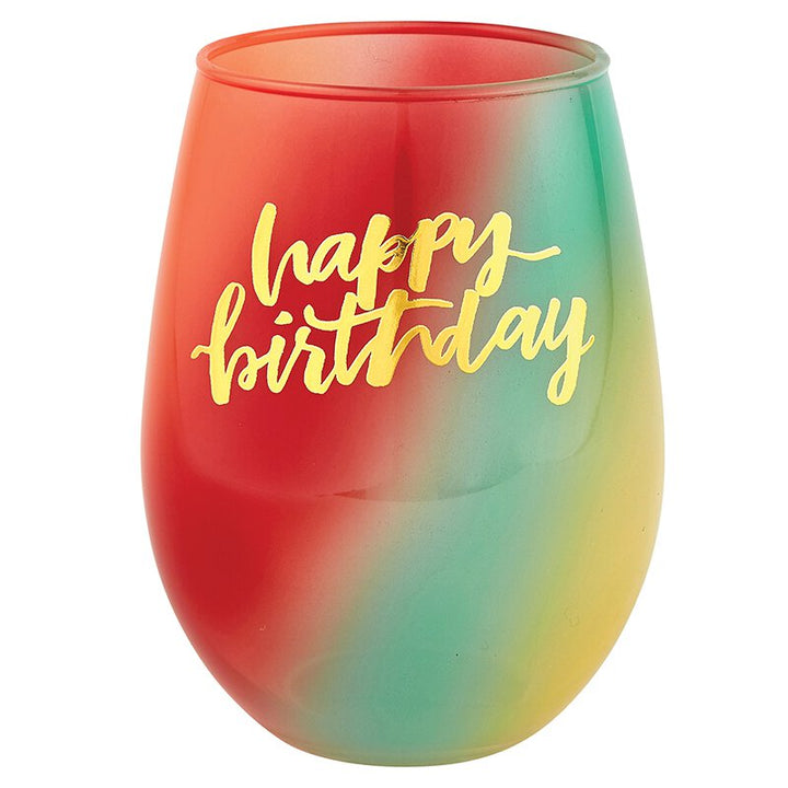 Stemless Wine Glass - Happy Birthday