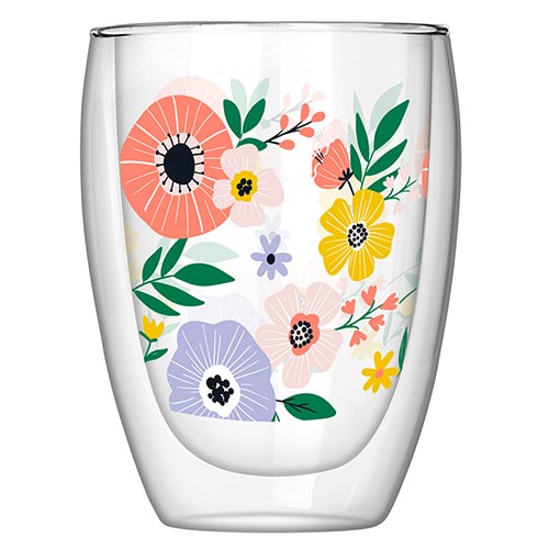 DBL Wall Stemless Glasses - Floral