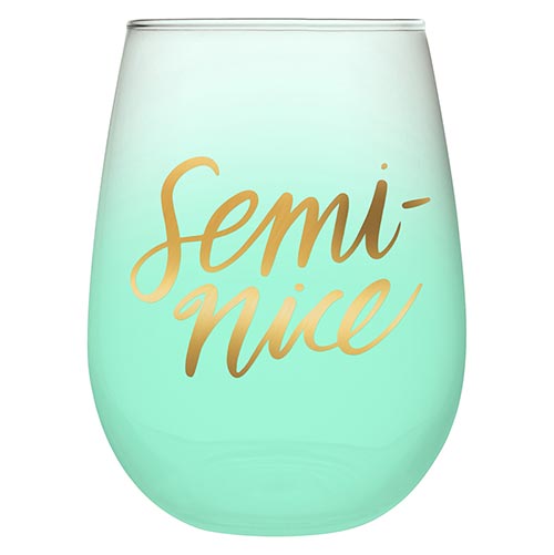 Stemless Wine Glass - Semi Nice