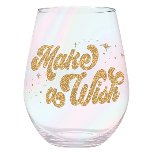Jumbo Stemless Wine Glass - Make a Wish