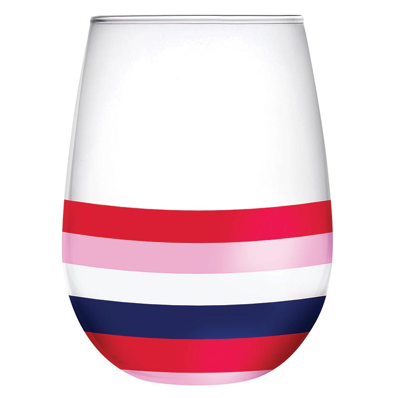 Stemless Wine Glass - Stripes
