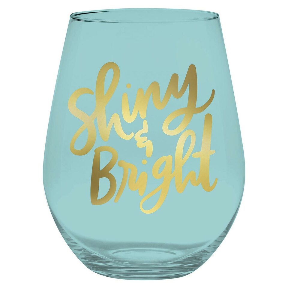 Jumbo Stemless Wine Glass - Shiny Bright - Holiday