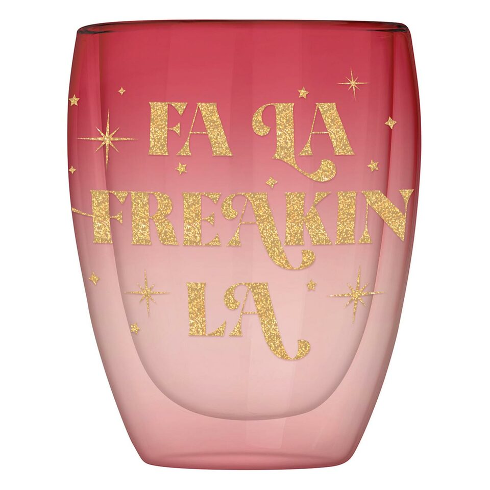 DBL Wall Glass - Fa La Freakin La - Holiday