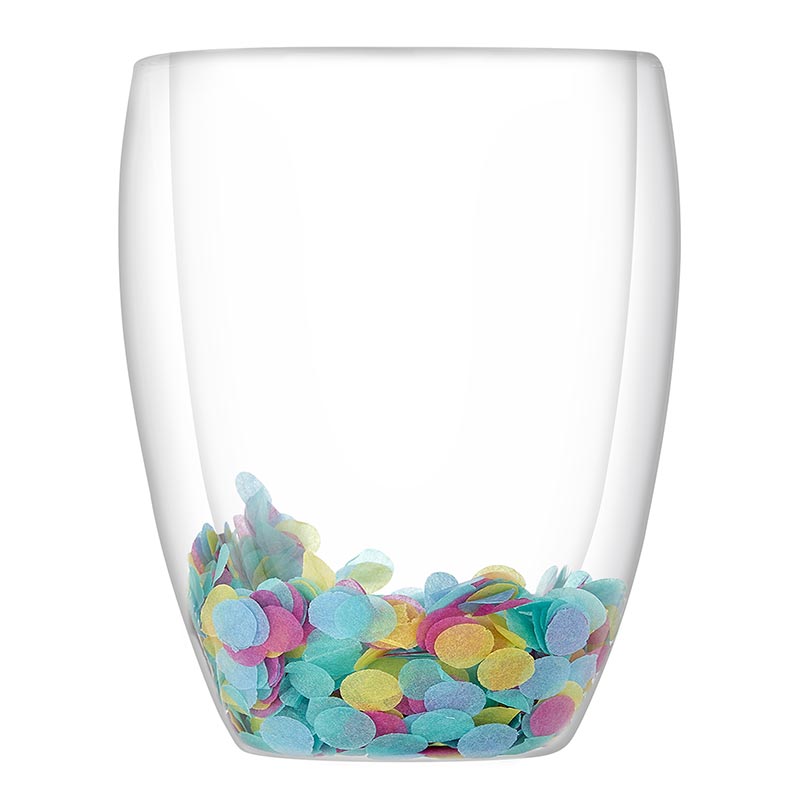 Dbl-W Stemless Glass - Confetti
