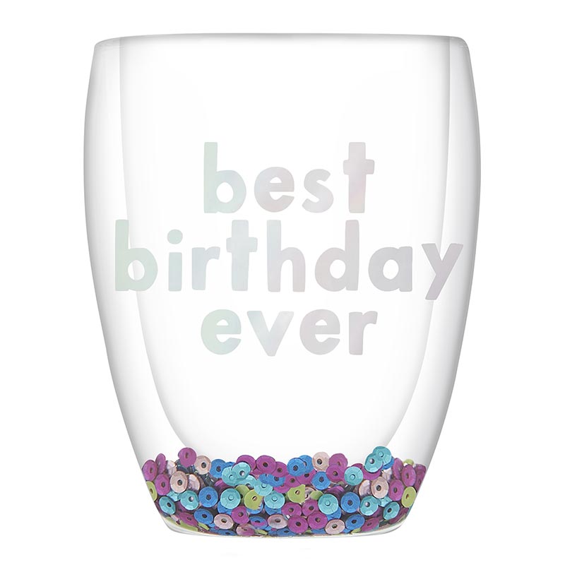 DBL-W Stemless Glass - Best Birthday Ever