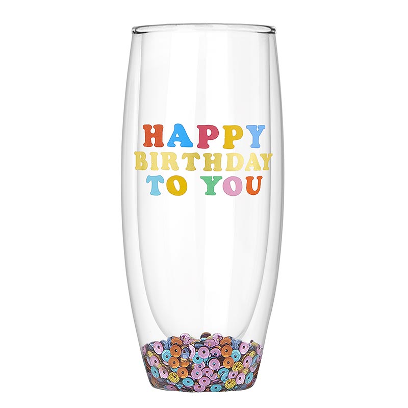 DBL-W Champagne Glass - HBD To You