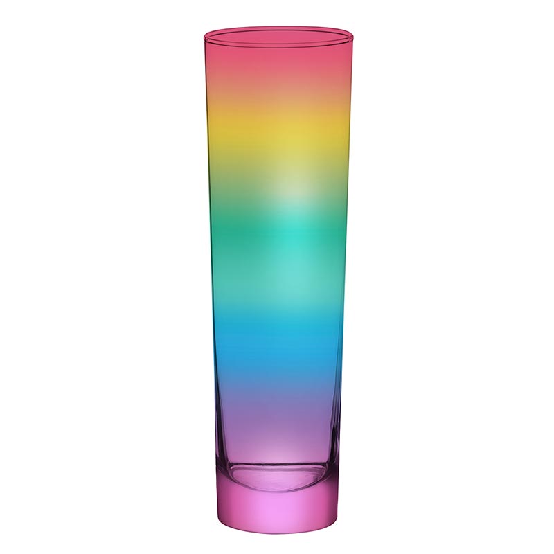 Flat Champagne Glass - Rainbow