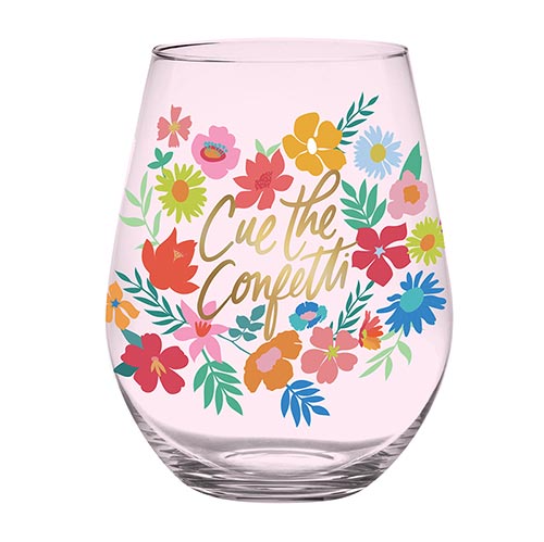 Jumbo Stemless Wine Glass - Cue The Confetti