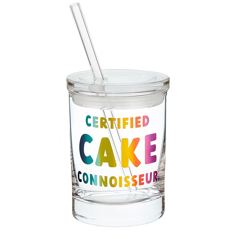 Glass DOF w/Lid & Straw-Certified Cake
