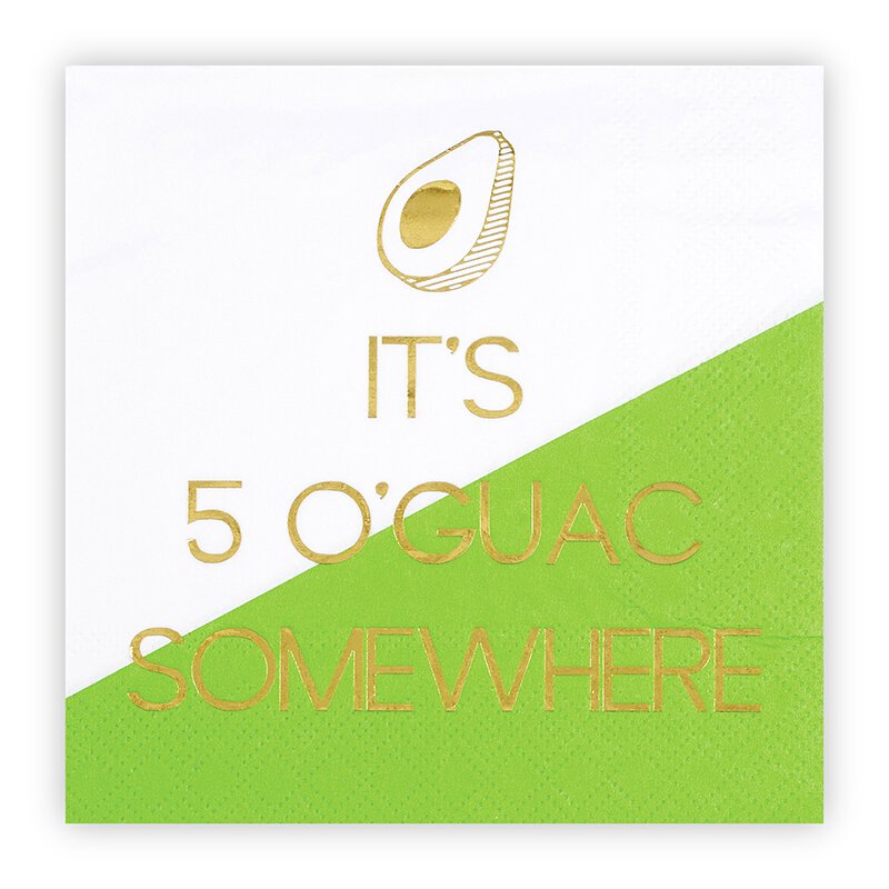 Beverage Napkins - 5 O'Guac Somewhere