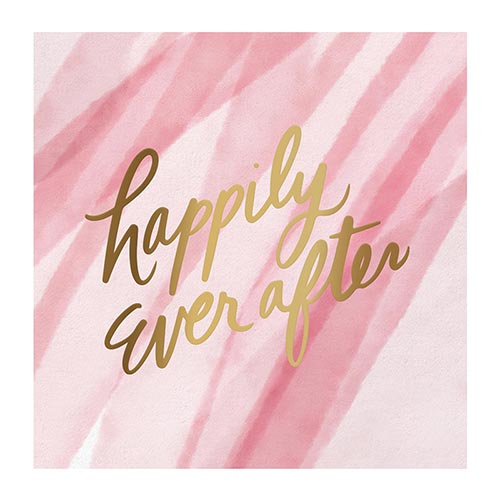 Foil Beverage Napkins - Happily Ever After