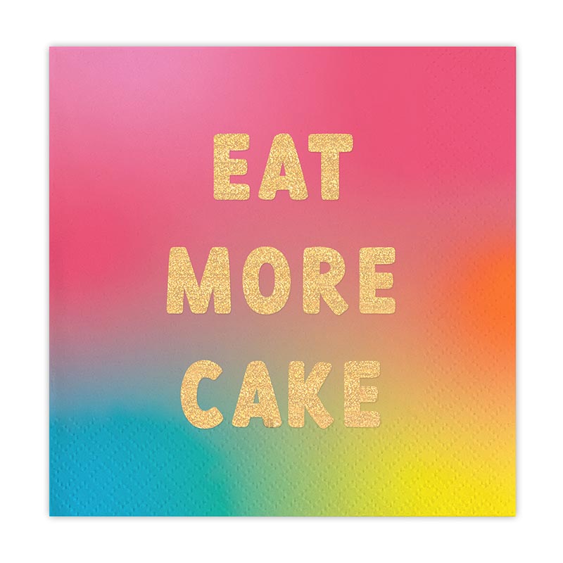 Embossed Beverage Napkins - Eat More Cake