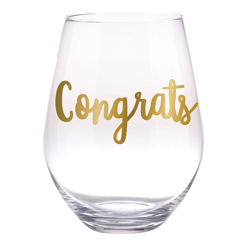 Jumbo Stemless Glass - Congrats