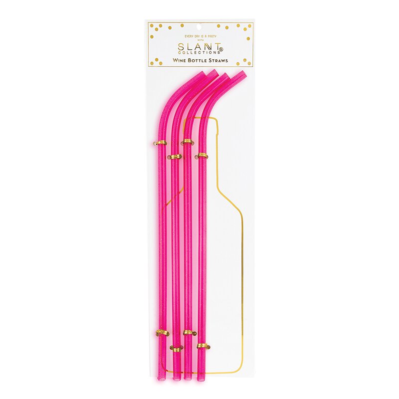 Straws Bright Pink 4 Pack