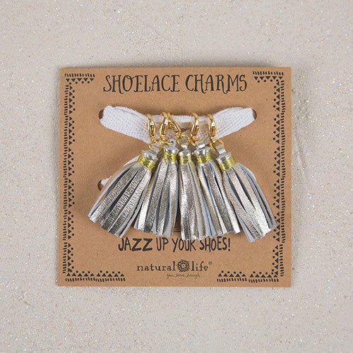 SHOELACE CHARM SILVER TASSEL