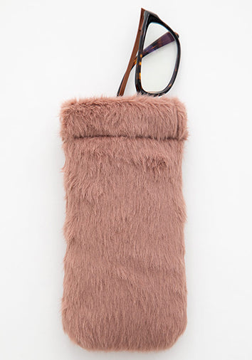 Fuzzy Sunglass Cases Dusty Rose