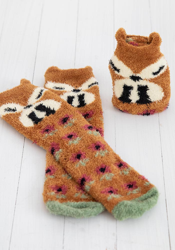 SOCKS COZY RUST FOX