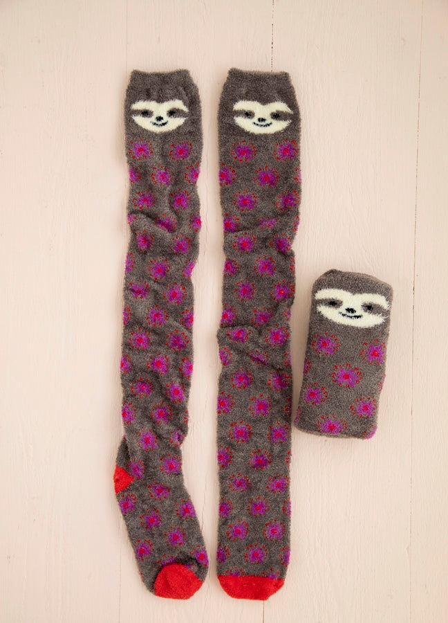 COZY SOCKS OVER THE KNEE SLOTH