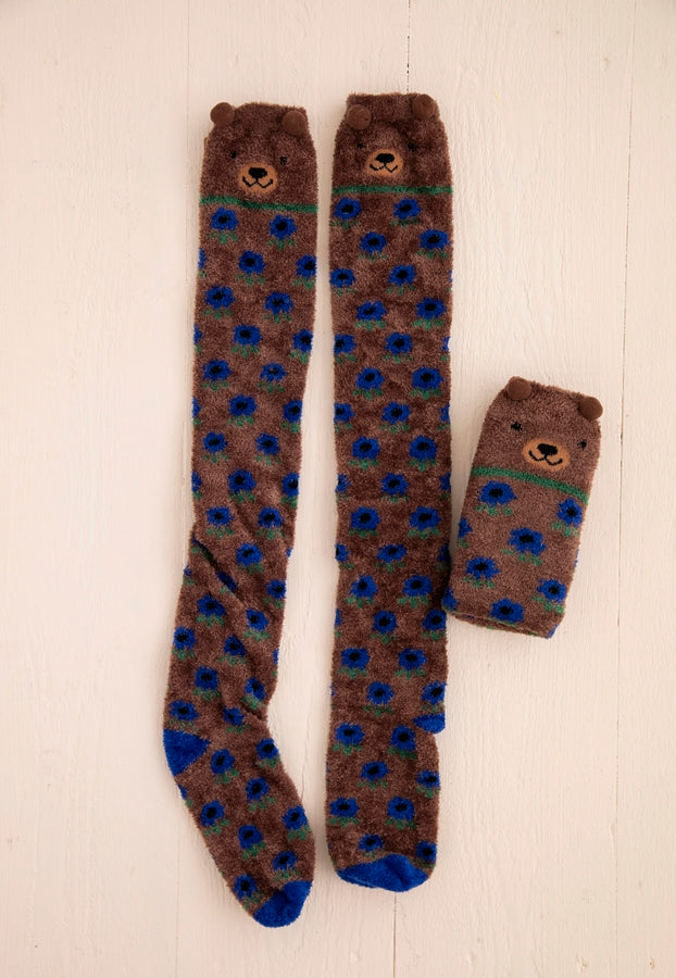 COZY SOCKS OVER THE KNEE BEAR