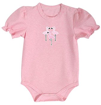 Snapshirt - Pink w/ Flamingo, 6-12 months