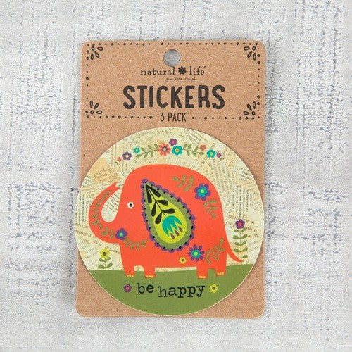STICKERS SET 3 BE HAPPY ELEPHANT