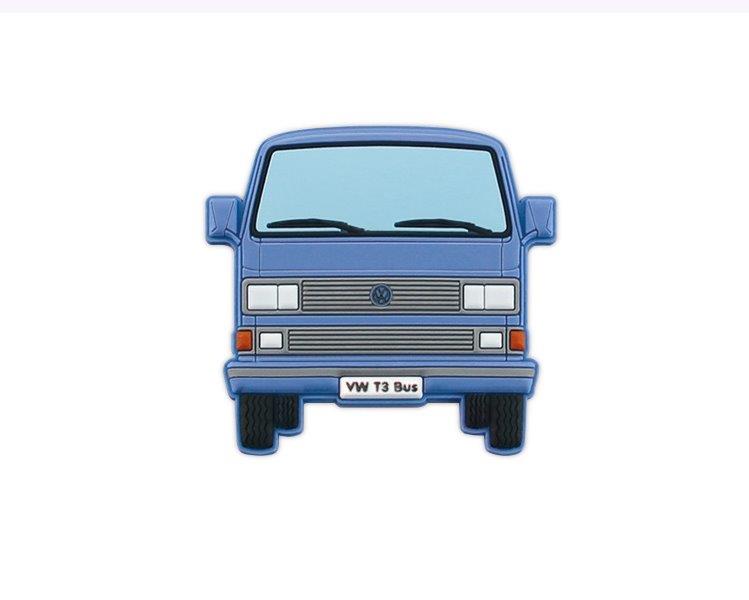 VW T3 BUS RUBBER MAGNET - FRONT/BLUE