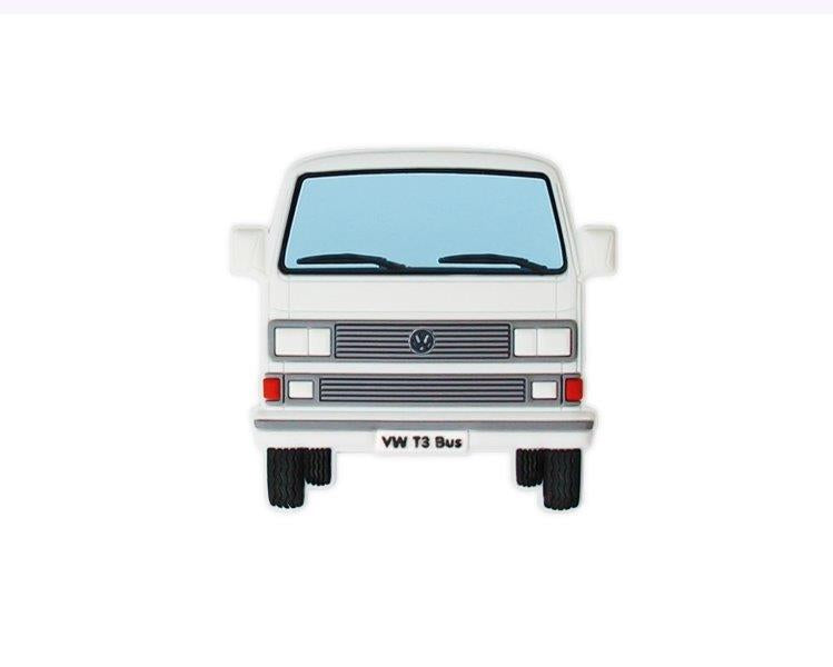 VW T3 BUS RUBBER MAGNET - FRONT/WHITE