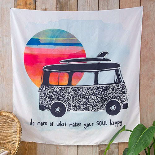 WALL TAPESTRY DO MORE SOUL HAPPY 152CM X 152CM