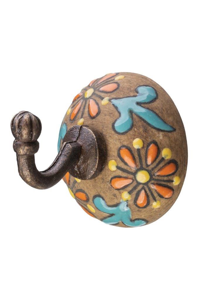 HOOK WALL CERAMIC YELL/OR FLOWER