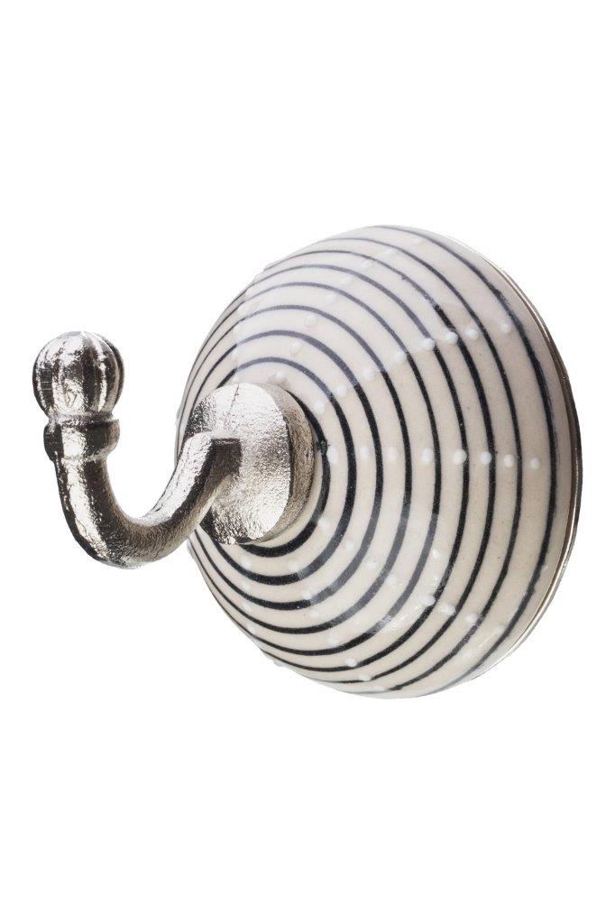HOOK WALL CERAMIC BLACK SWIRL