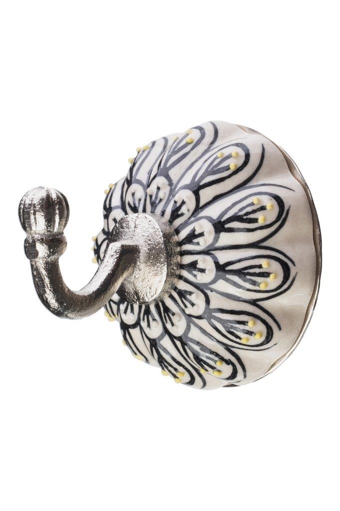 HOOK WALL CERAMIC PEACOCK