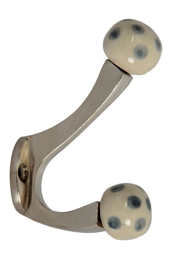 HOOK CERAMIC TWO KNOBS SPOTTED
