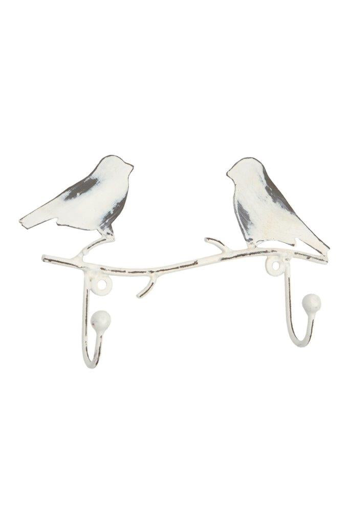 HOOK DOUBLE WALL BIRDS WHT