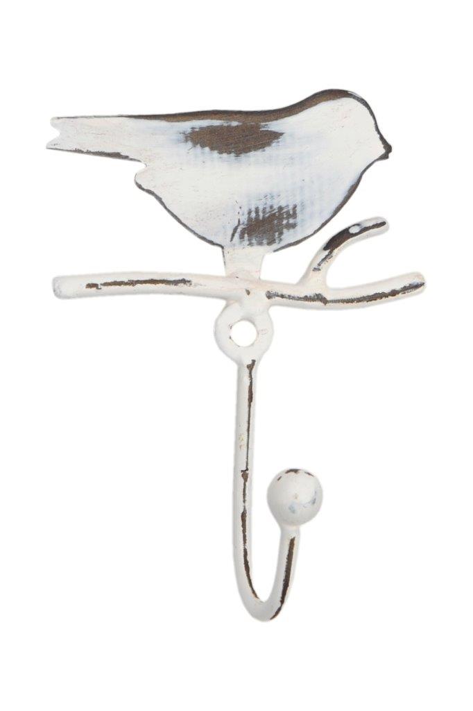 HOOK SINGLE WALL WHT BIRD