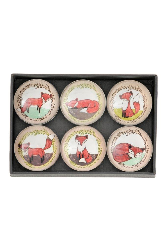 GLASS MAGNET SET FOXES