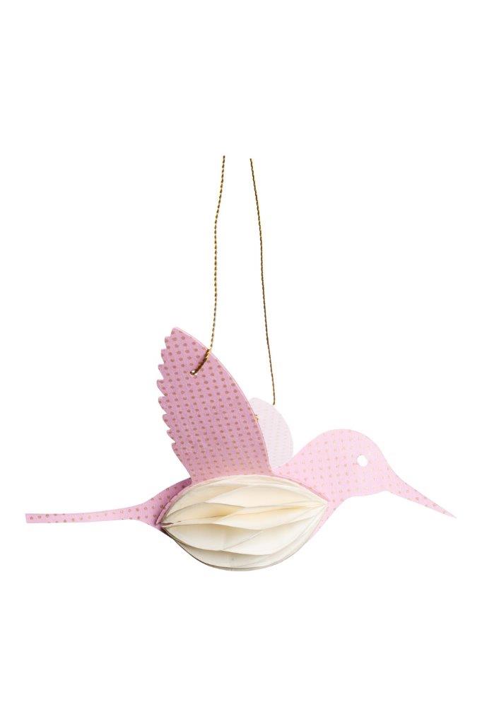 PAPER HANGING BIRD PINK