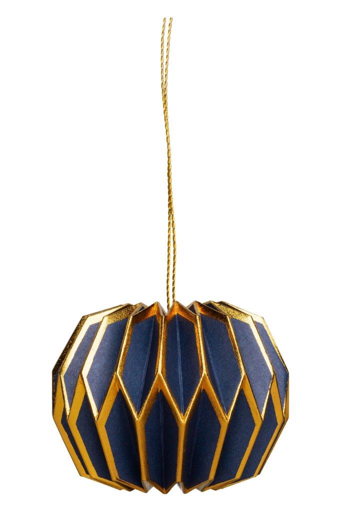 PAPER HANGING BALL BLU/GLD