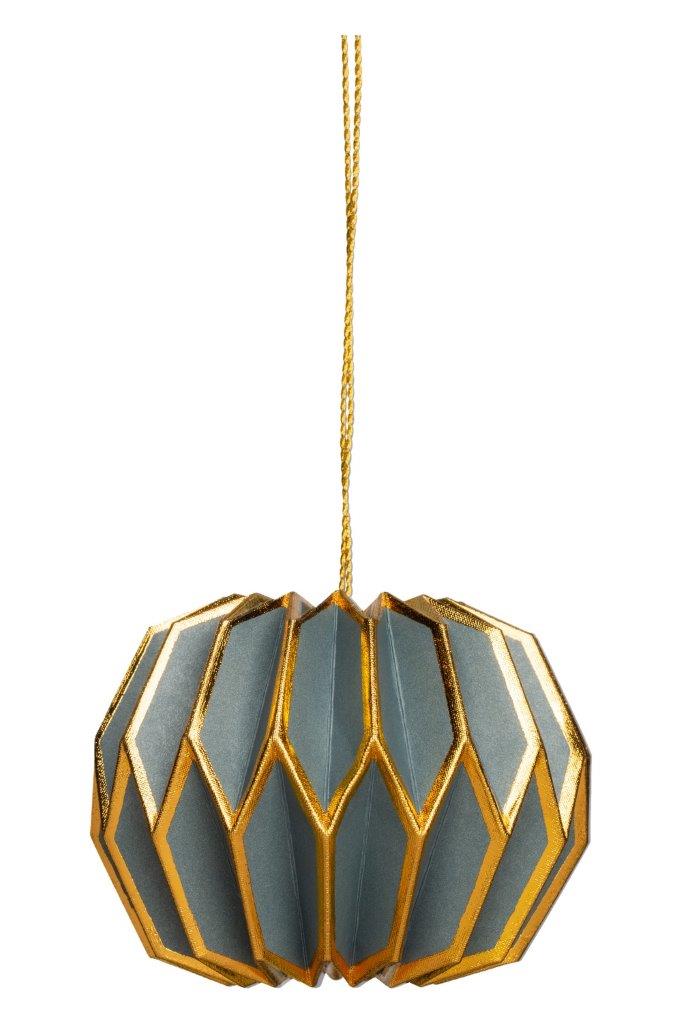 PAPER HANGING BALL TURQUOISE/GLD